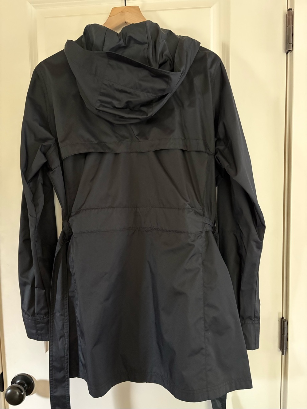 Columbia Black Hooded Trench with Waist Tie - Picture 4 of 7